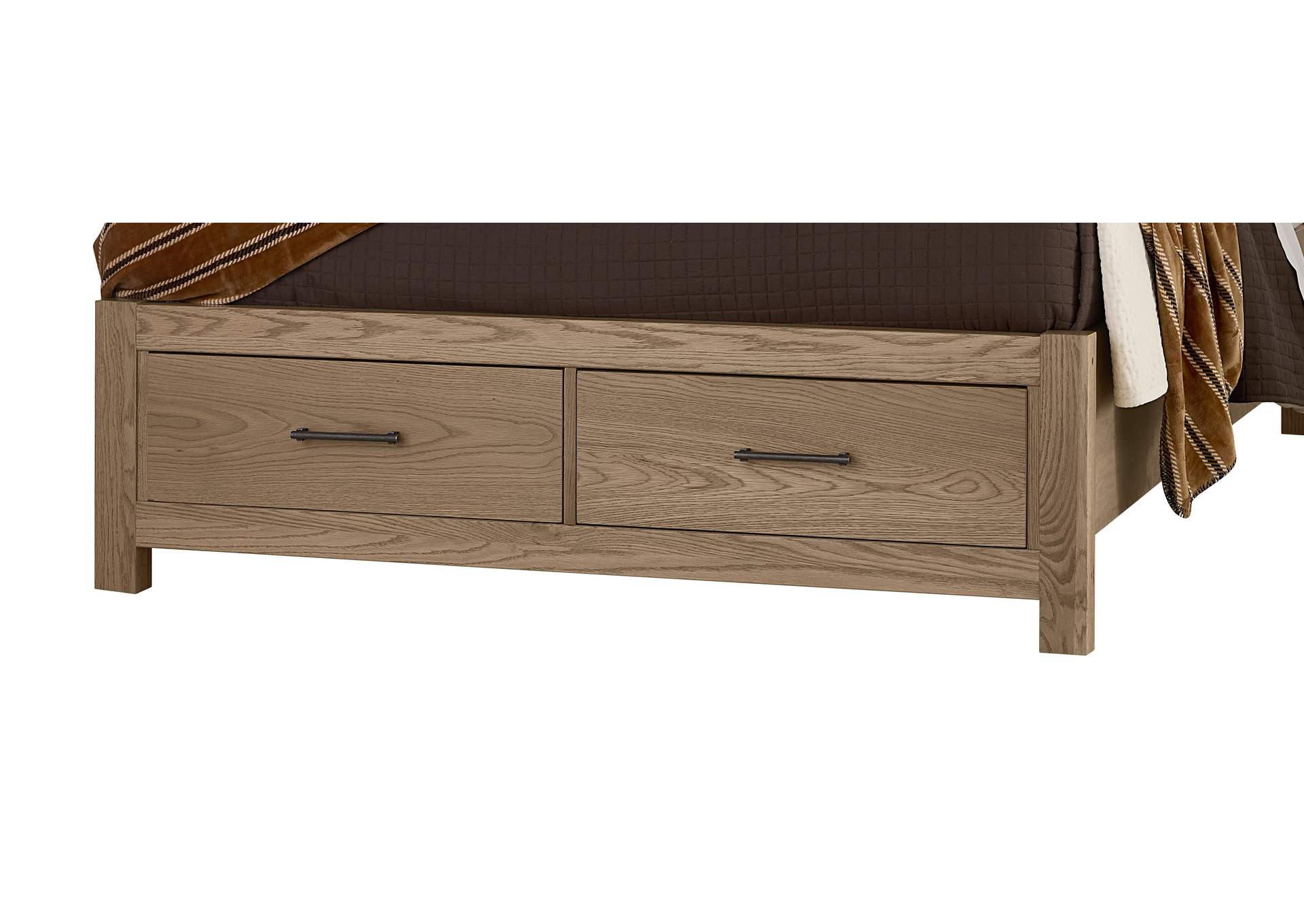 Lodge & Loft-Blond Oak King Radius Poster Bed With Footboard Storage image 5