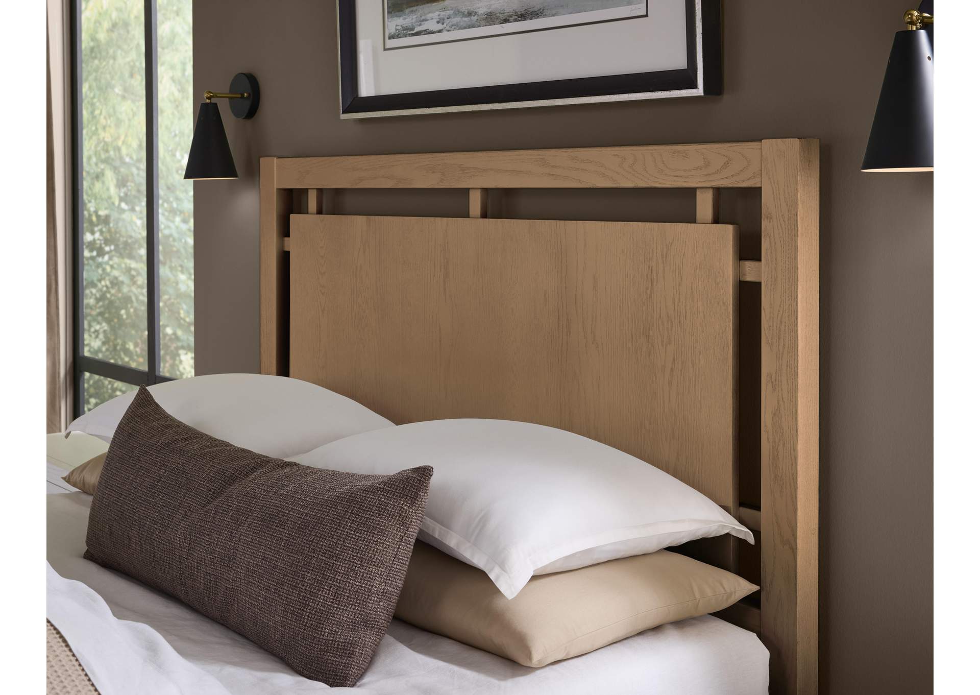 Lodge & Loft-Blond Oak California King Floating Panel Bed image 6