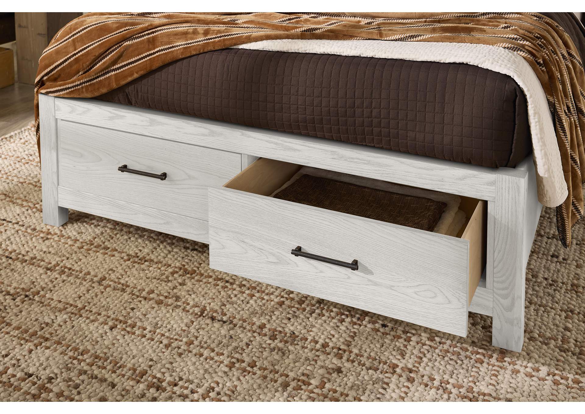 Lodge & Loft-Soft White King Upholstery Storage Bed - Sedona Brown image 5