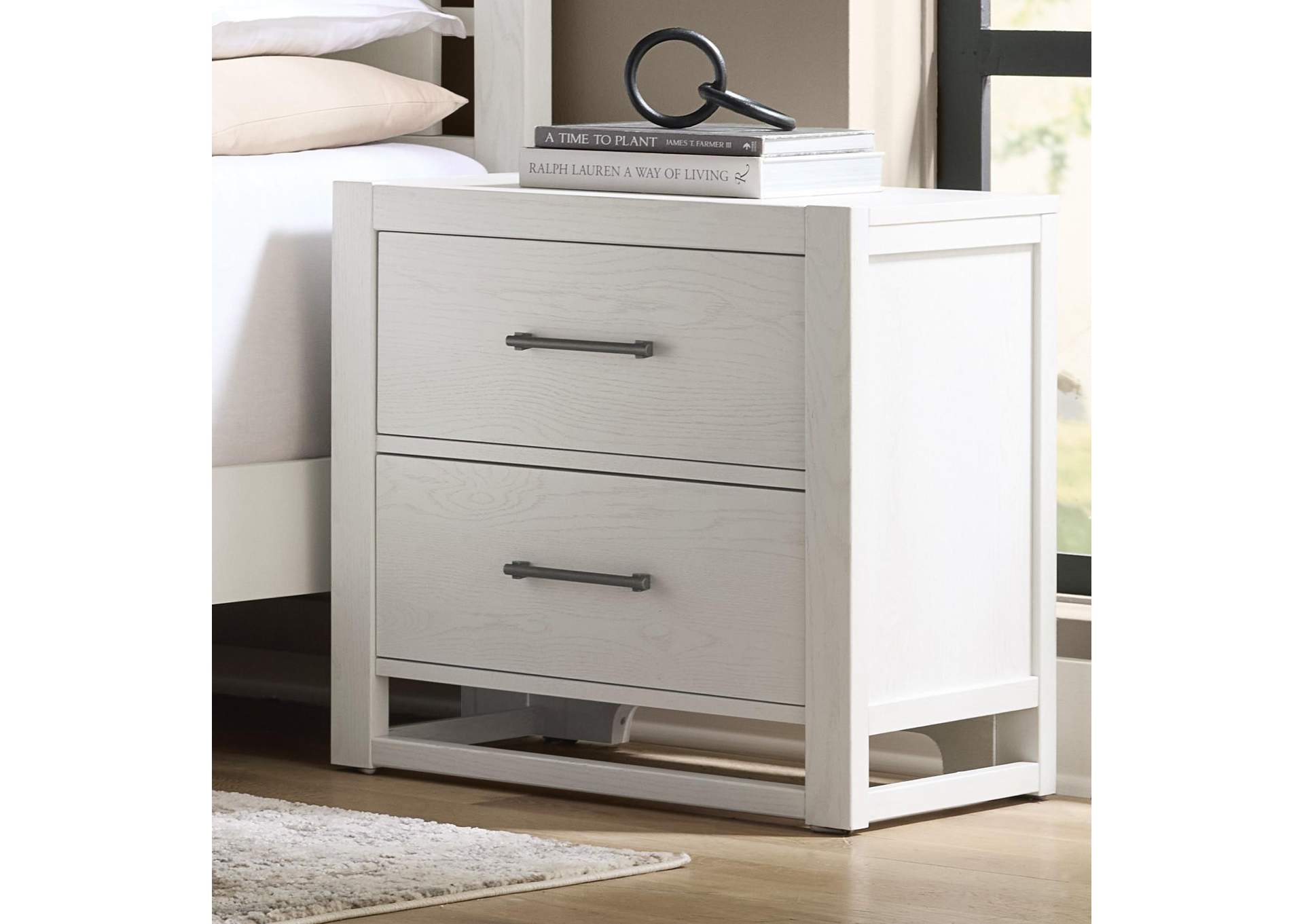 Lodge & Loft-Soft White Nightstand - 2 Drawer image 1