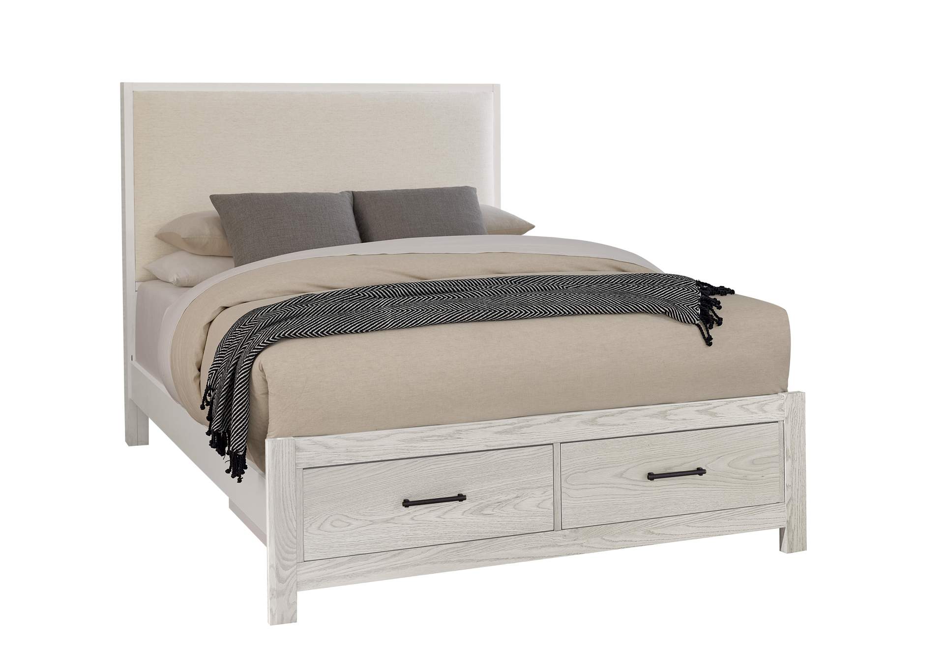 Lodge & Loft-Soft White Queen Upholstery Storage Bed - Ivory Cream image 1