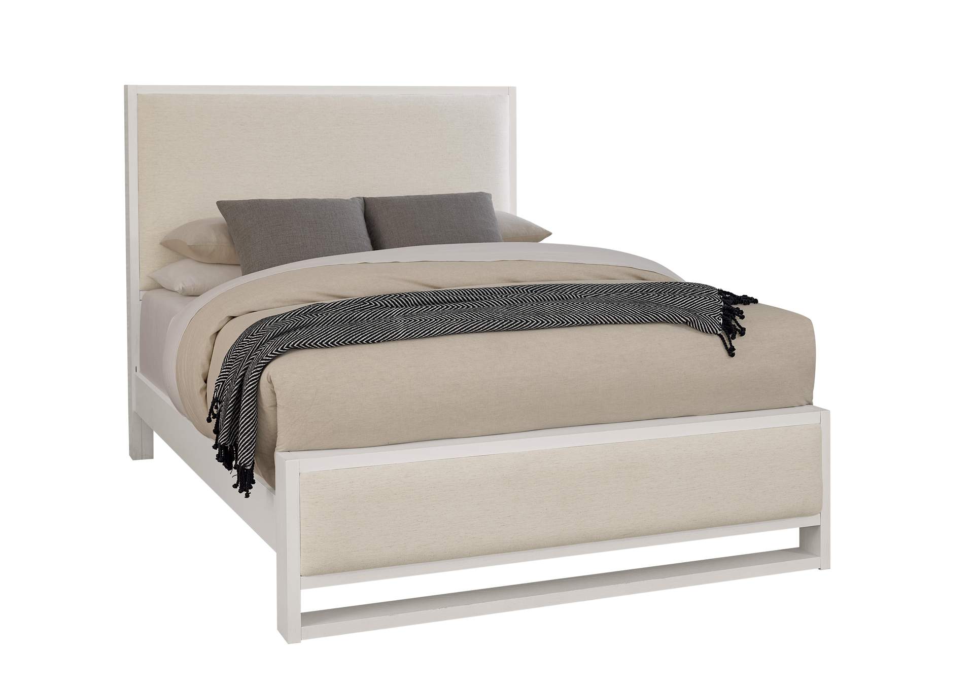 Lodge & Loft-Soft White Queen Upholstery Bed - Ivory Cream image 1