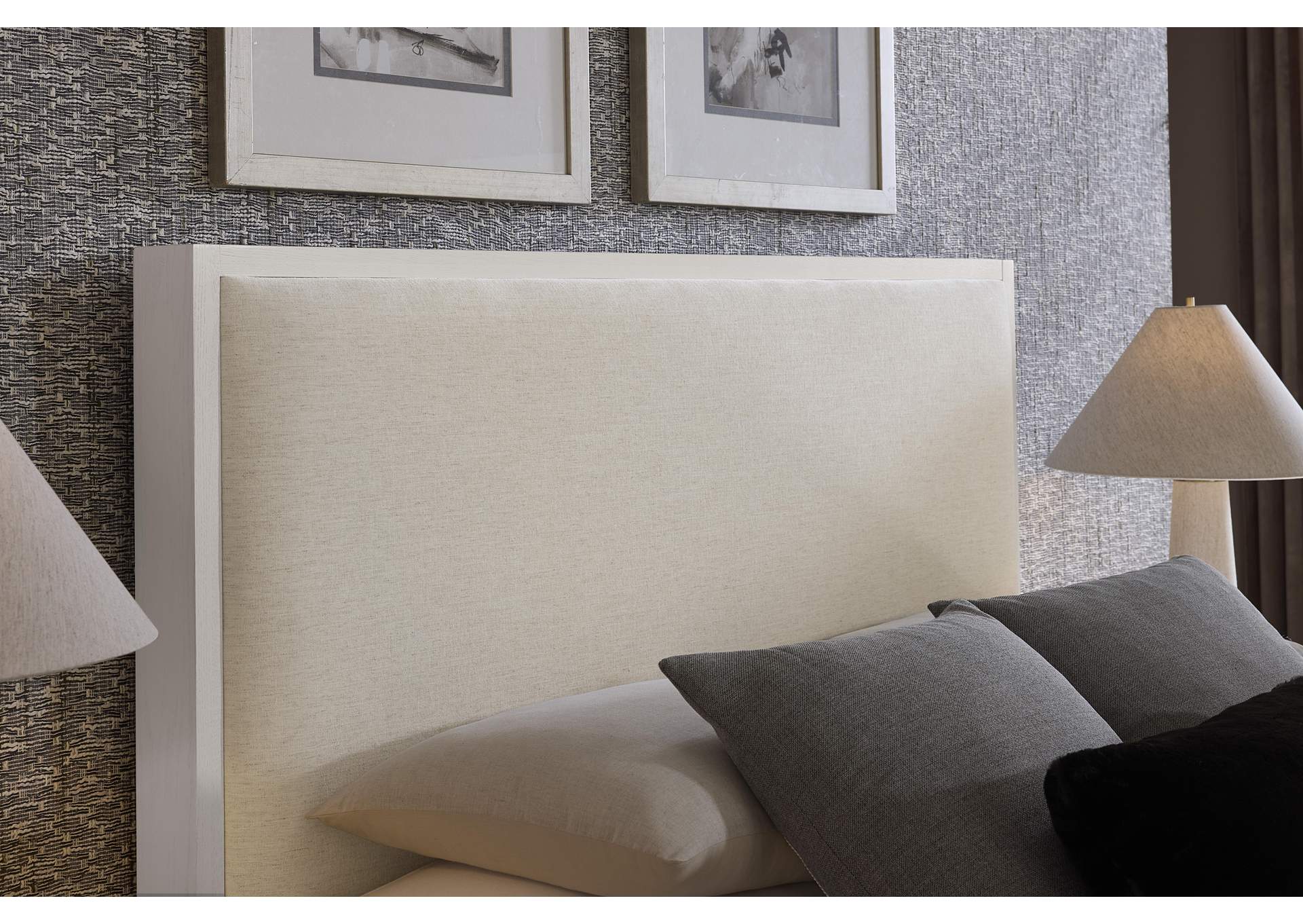 Lodge & Loft-Soft White Queen Upholstery Bed - Ivory Cream image 3