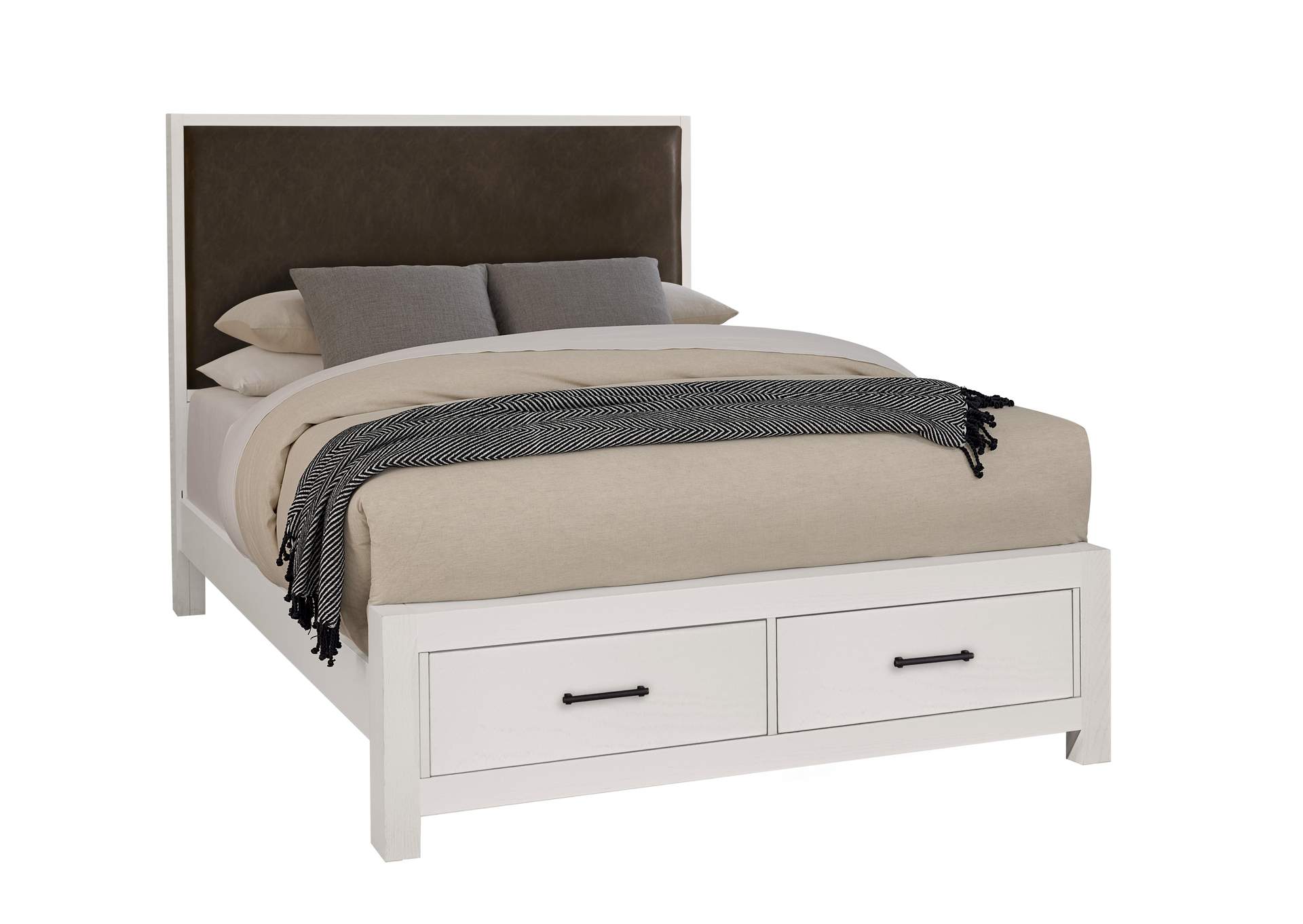 Lodge & Loft-Soft White King Upholstery Storage Bed - Sedona Brown image 1