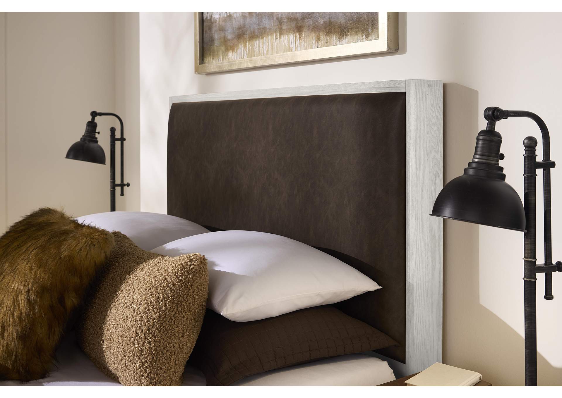 Lodge & Loft-Soft White King Upholstery Bed - Sedona Brown image 3