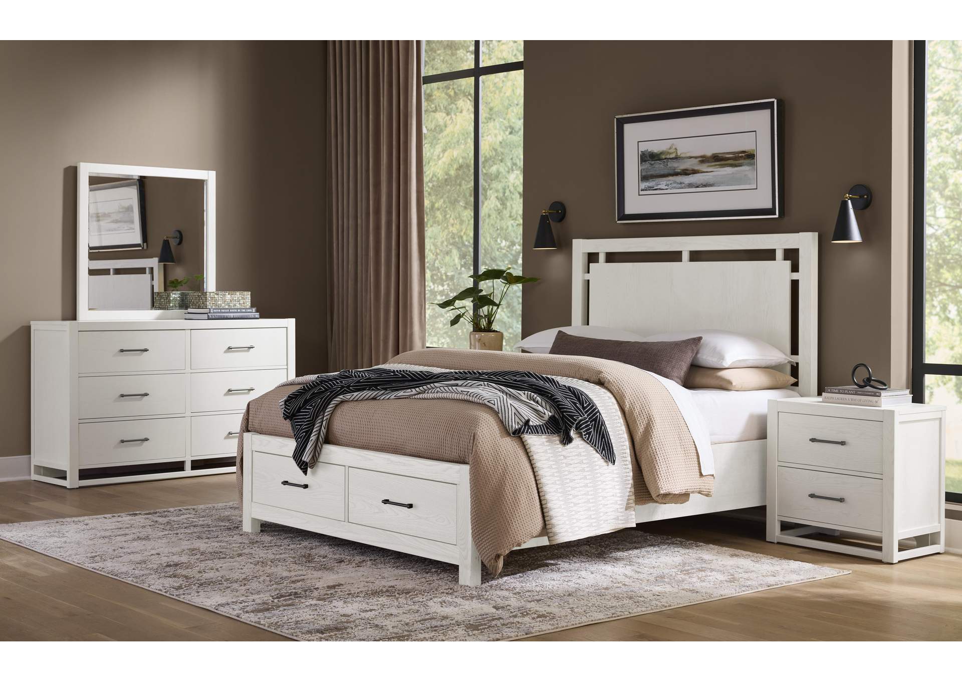Lodge & Loft-Soft White Nightstand - 2 Drawer image 8