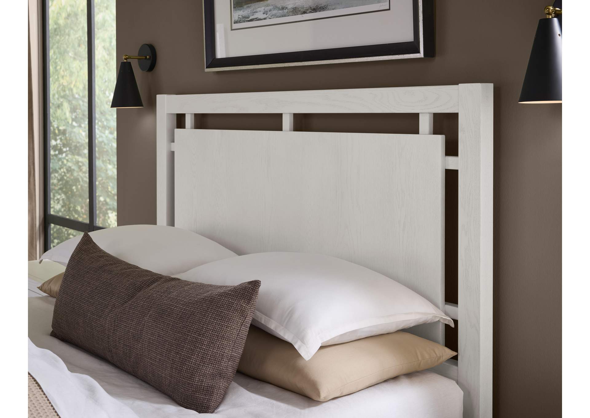 Lodge & Loft-Soft White King Floating Panel Bed image 3