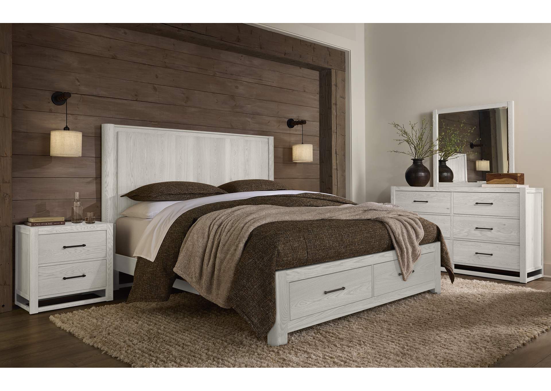Lodge & Loft-Soft White Nightstand - 2 Drawer image 6