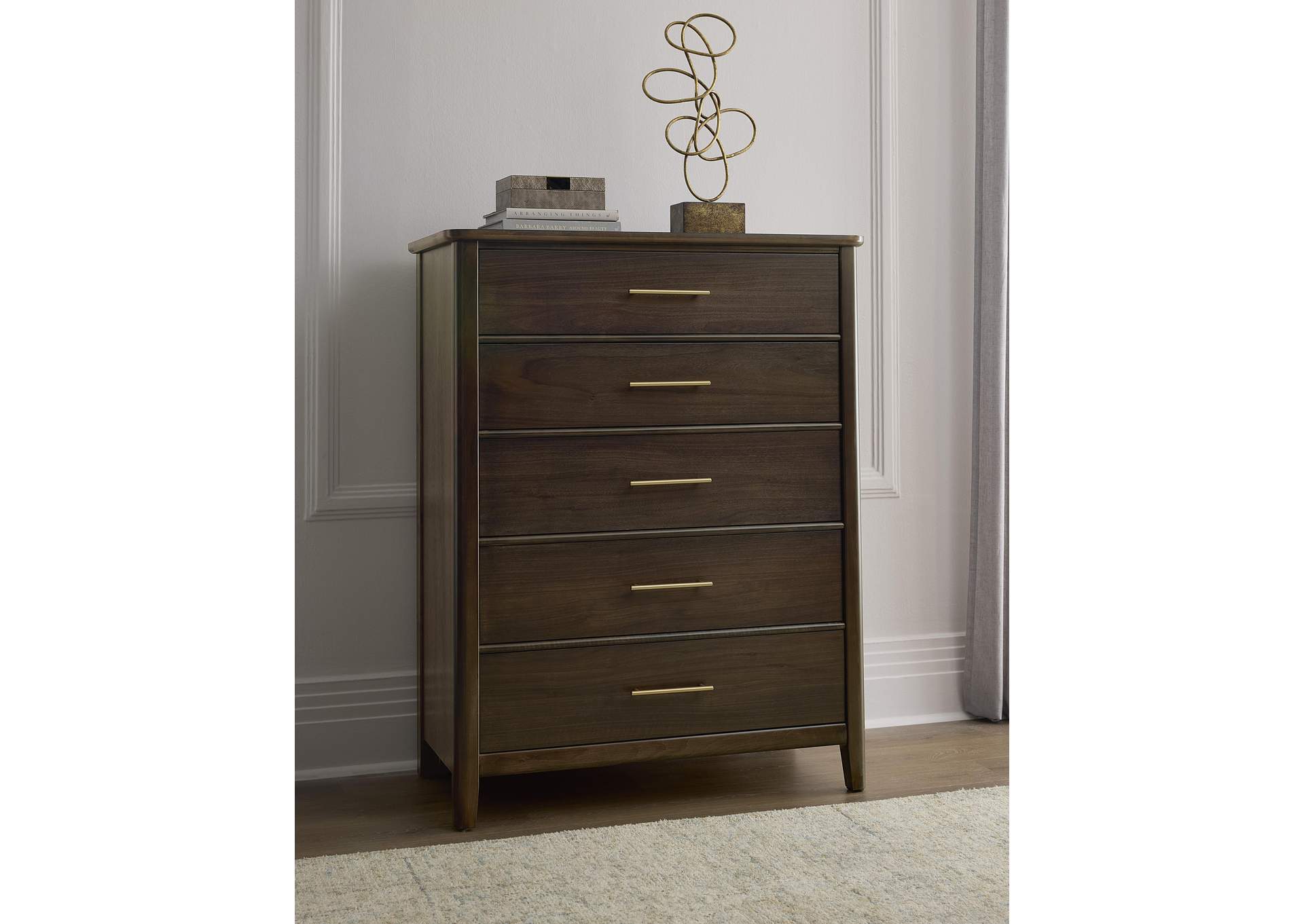 Nordhaven-Nordic Walnut Chest - 5 Drawer image 1