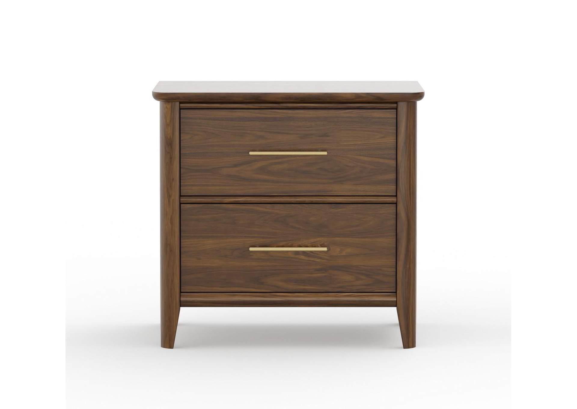 Nordhaven-Nordic Walnut Nightstand - 2 Drawer image 1