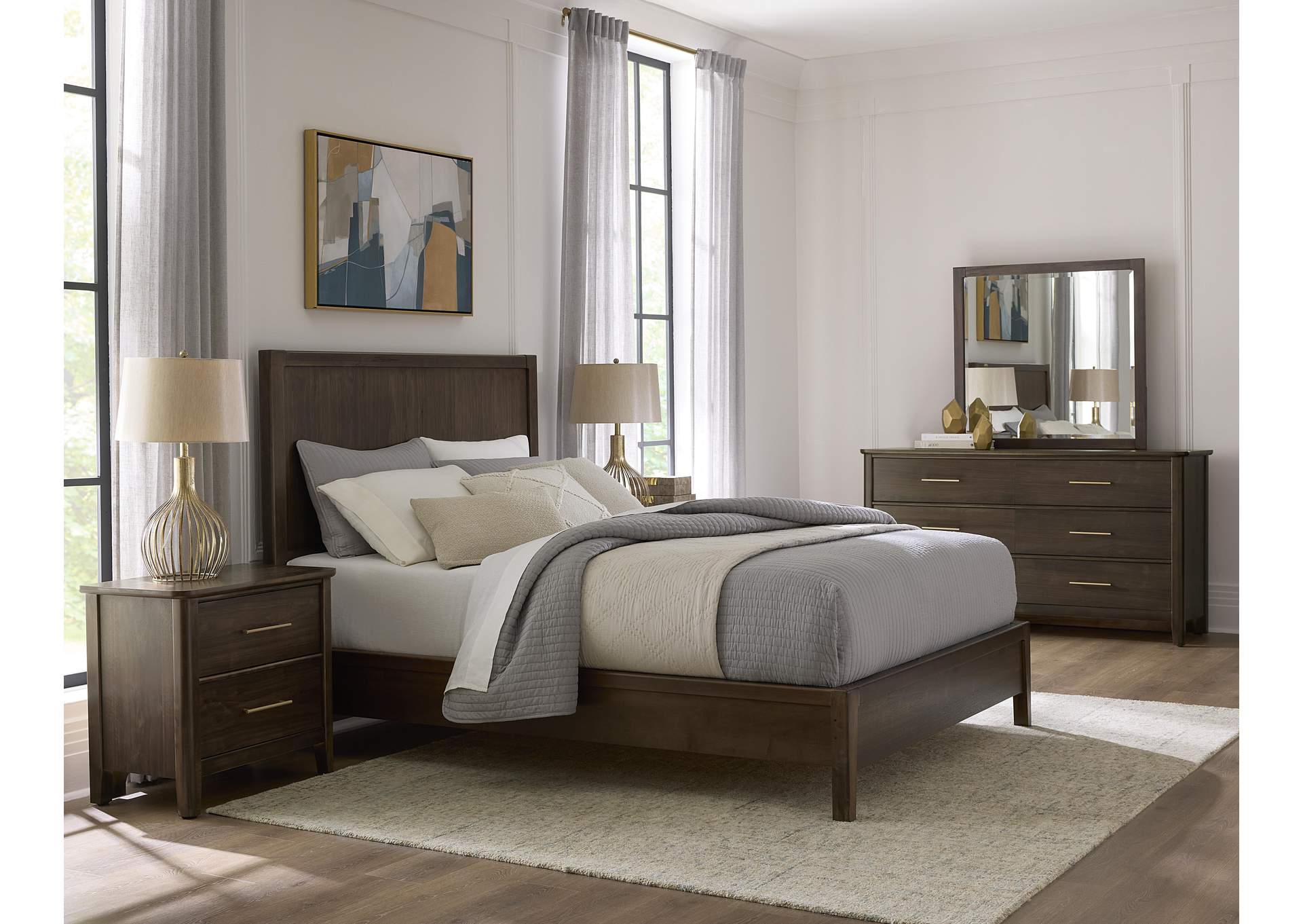 Nordhaven-Nordic Walnut King Panel Bed image 3