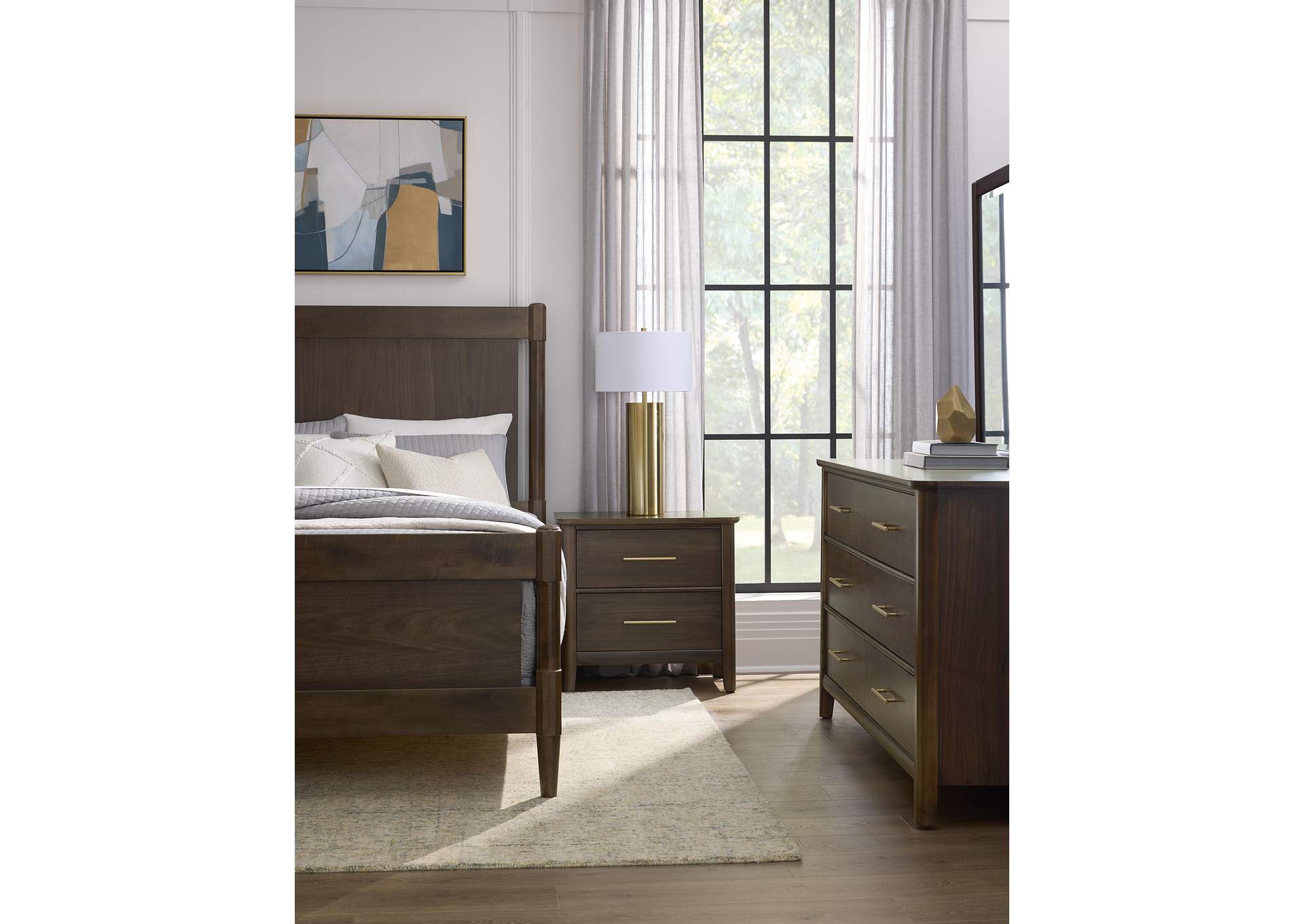 Nordhaven-Nordic Walnut Queen Poster Bed image 3