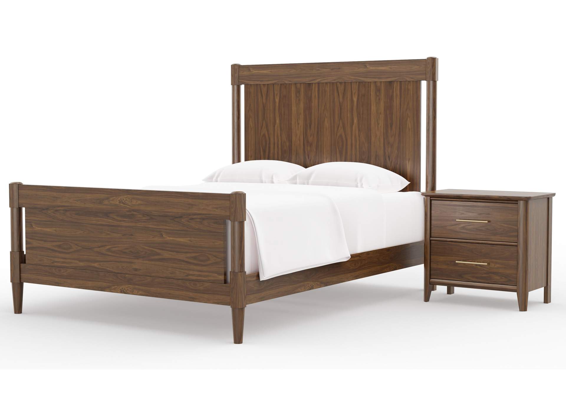 Nordhaven-Nordic Walnut Queen Poster Bed image 4