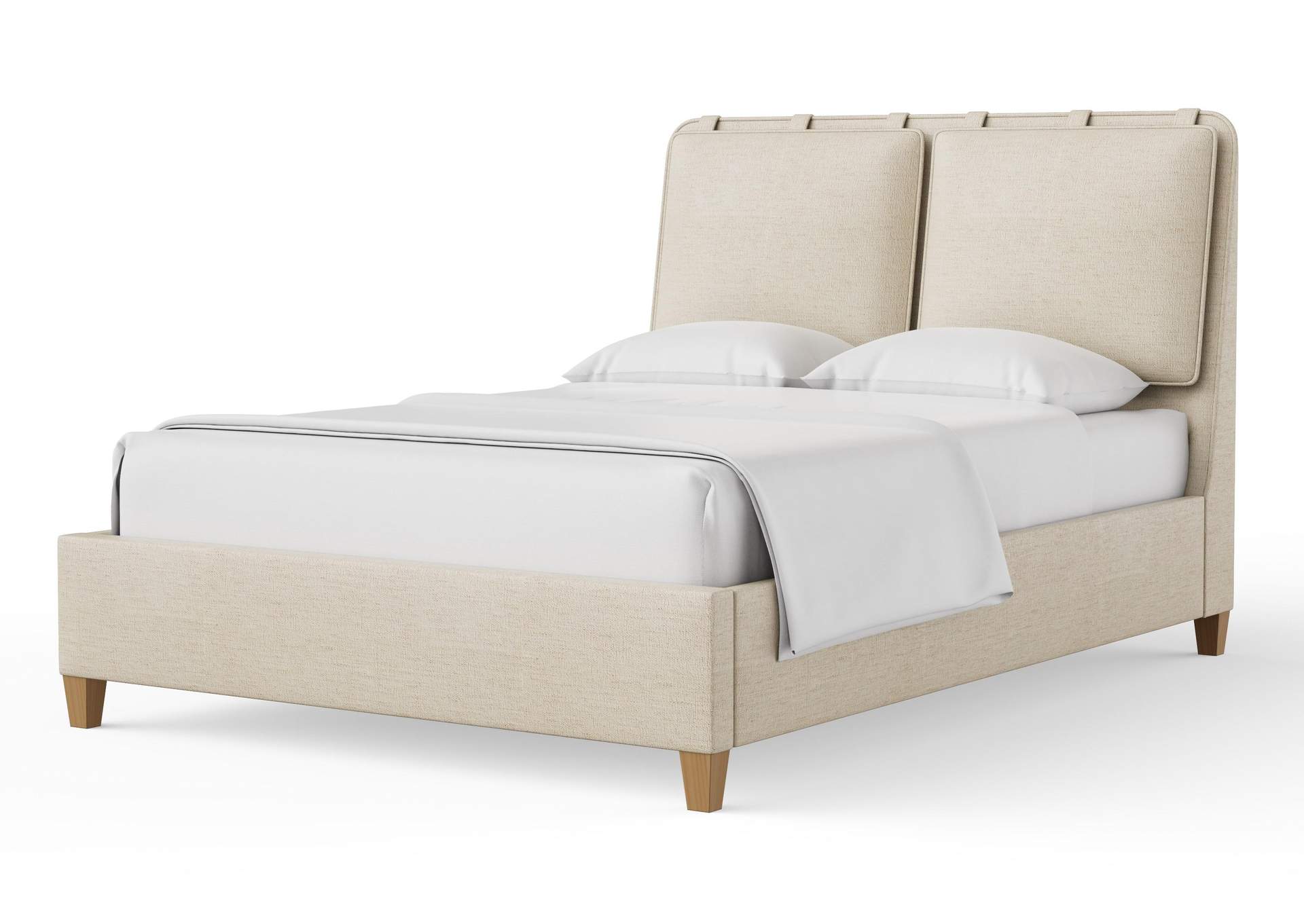 Pure Maple-Natural Maple Queen Upholstery Bed-Pure White image 1