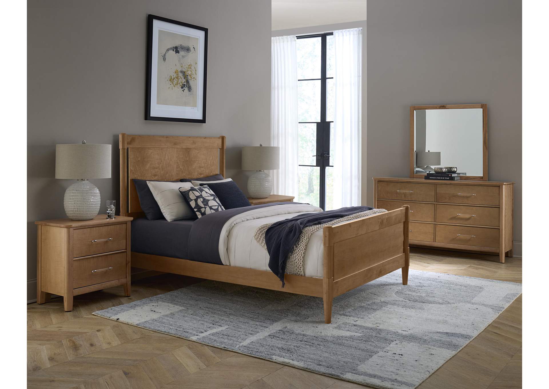 Nordhaven-Clear Maple Queen Poster Bed image 3