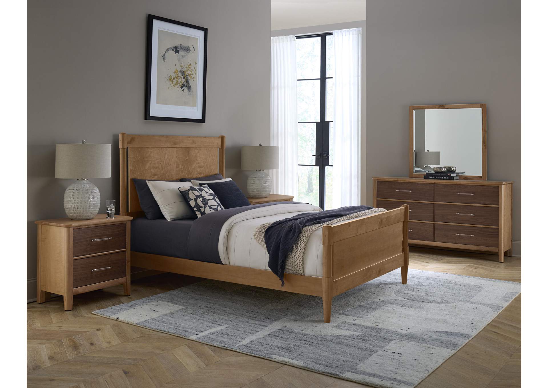 Nordhaven-Clear Maple Queen Poster Bed image 4
