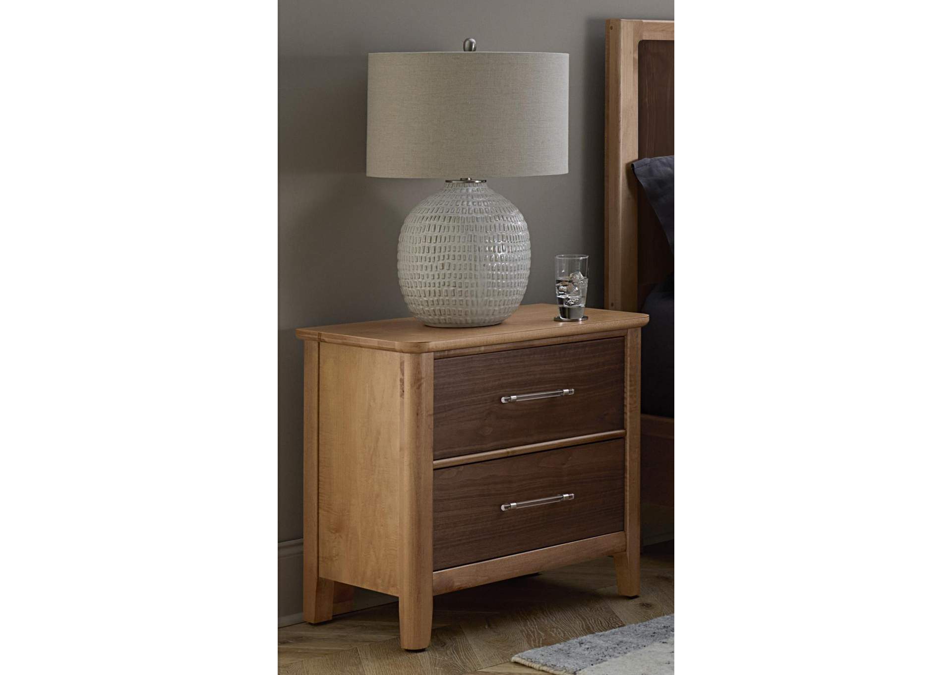 Nordhaven-Two-Tone Nightstand - 2 Drawer image 1