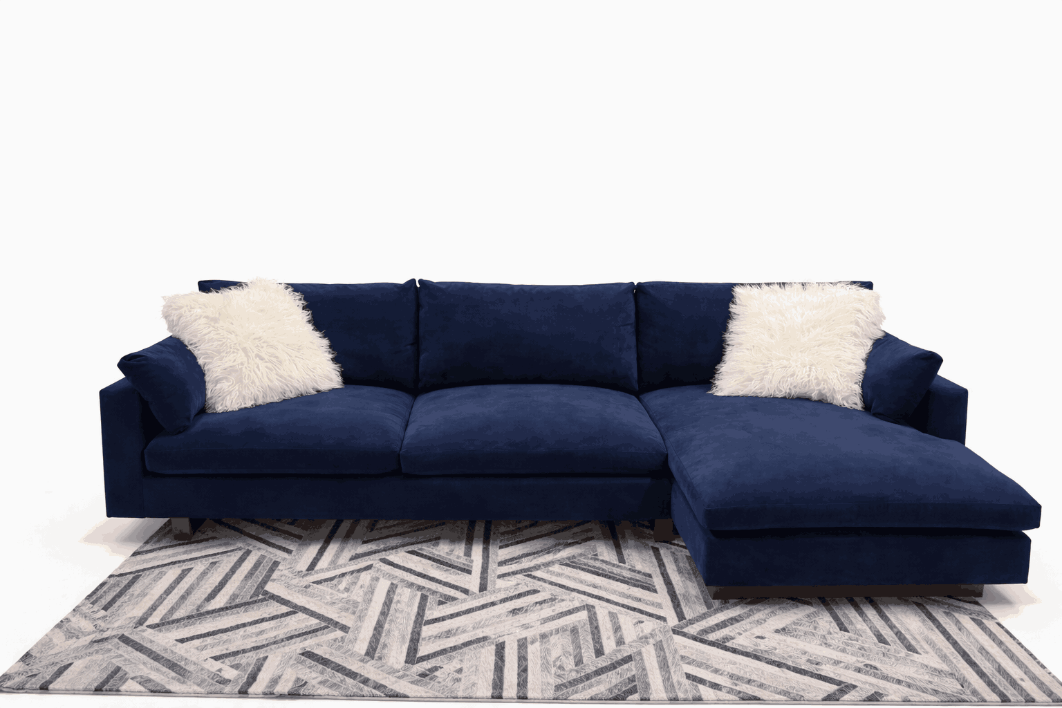 Ashley 2 Piece Blue Sectional plus Rug  image 1