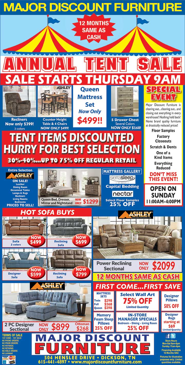 Major Discount Furniture Annual Tent Sale!