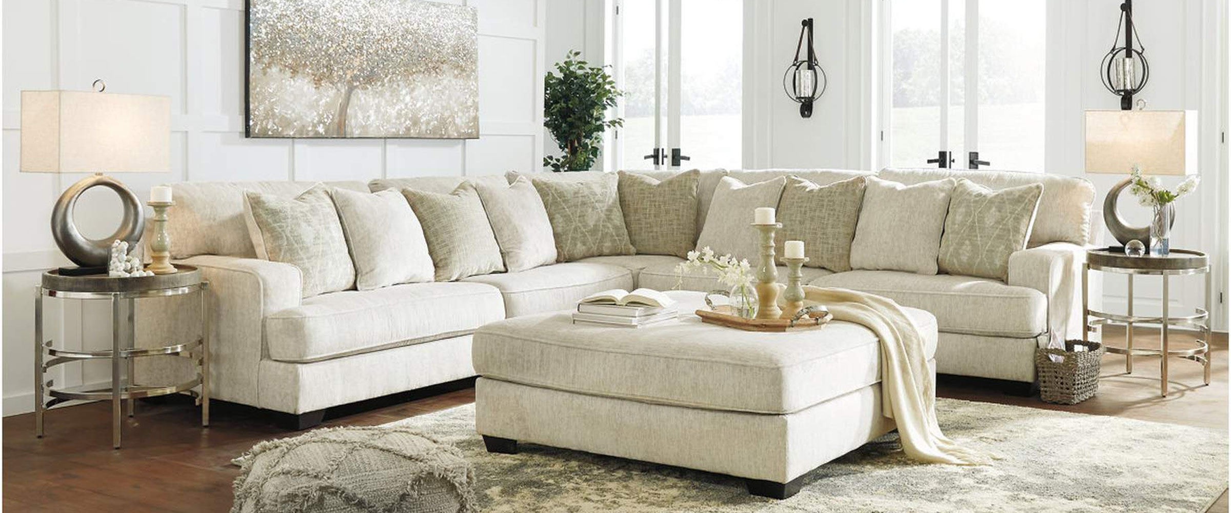 Rawcliffe 3-Piece Sectional with Ottoman