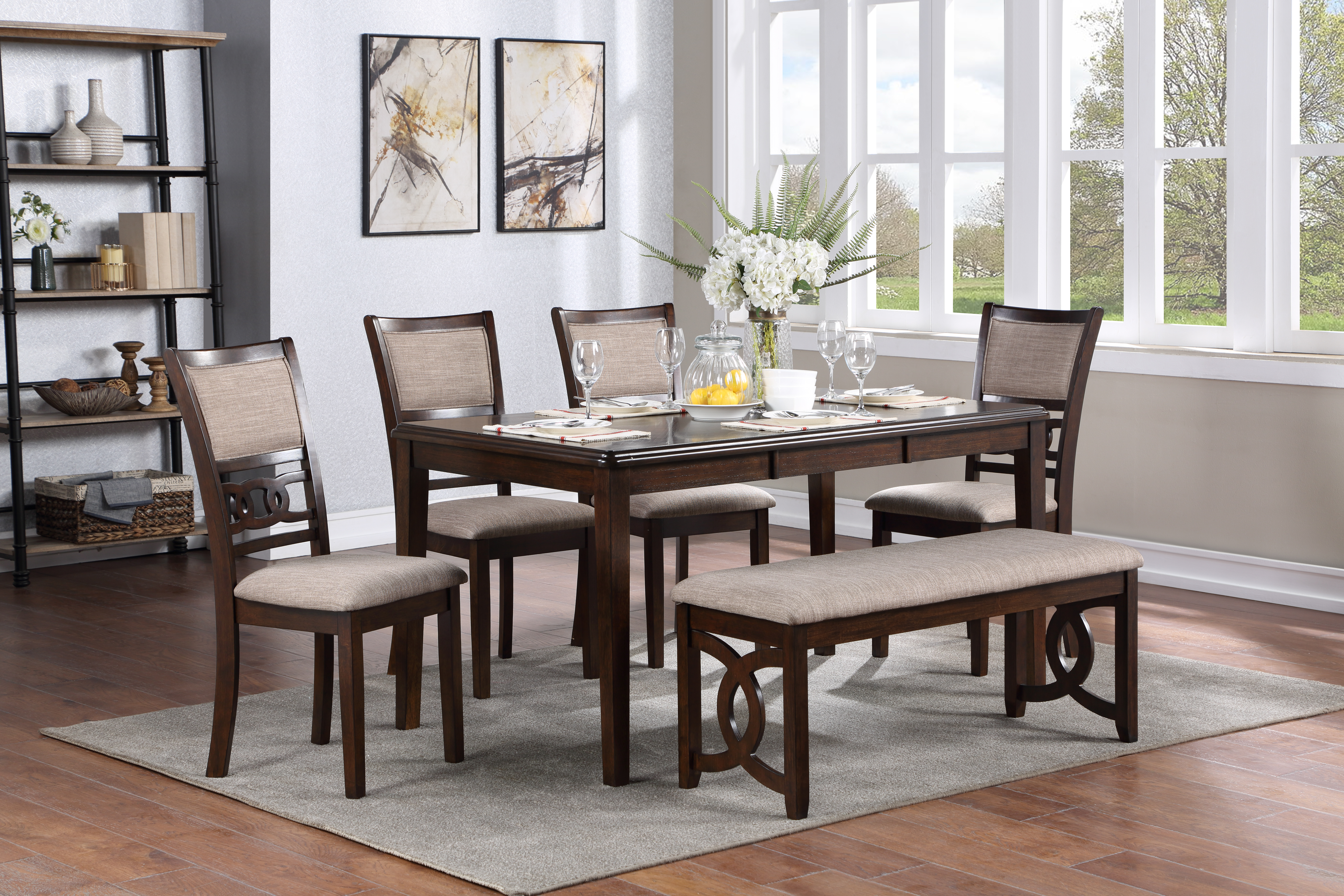 Gia Cherry 36"x60" Table, 4 Chairs & Bench image 1