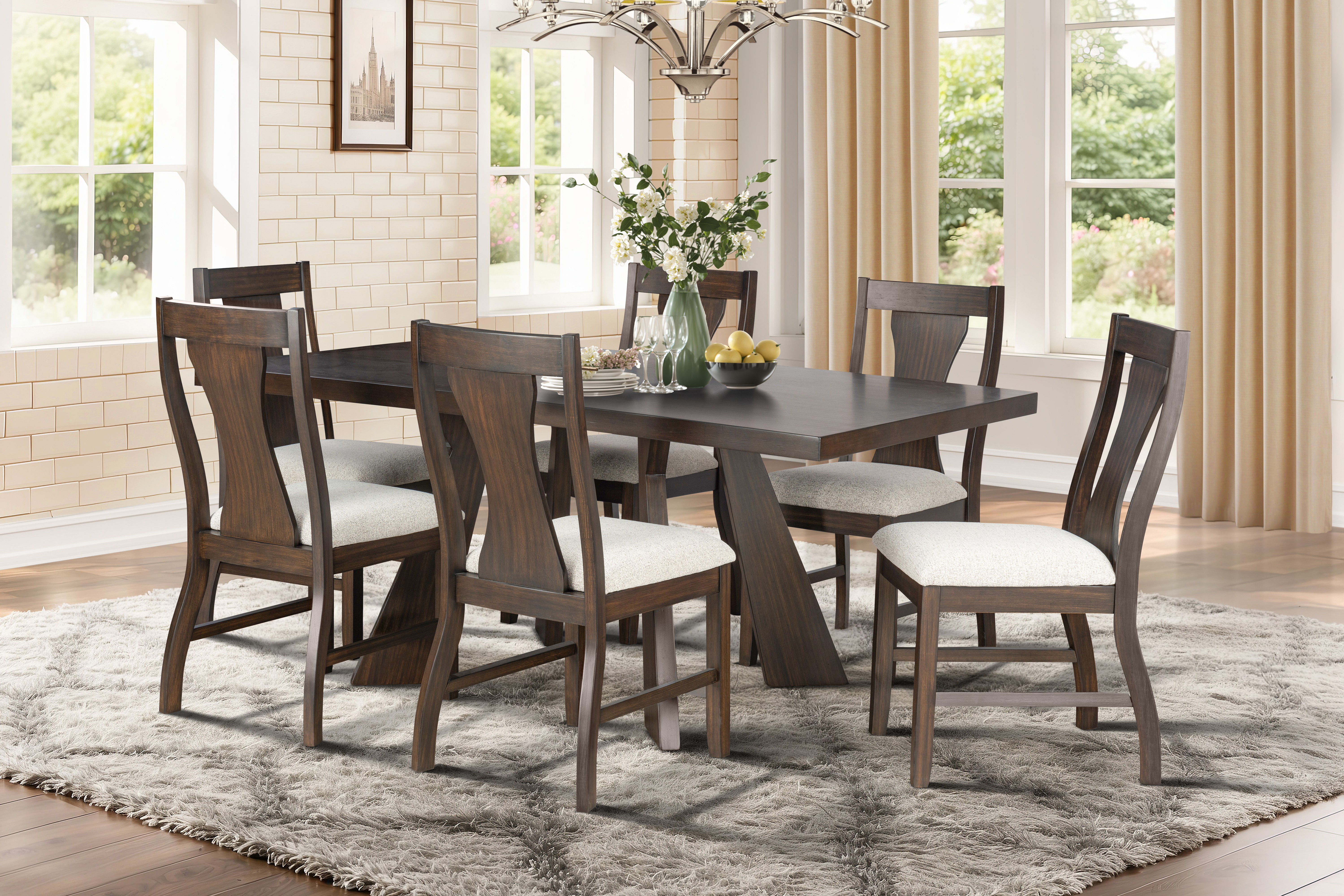 Chestnut Ridge 72" Table & 6 Chairs image 1