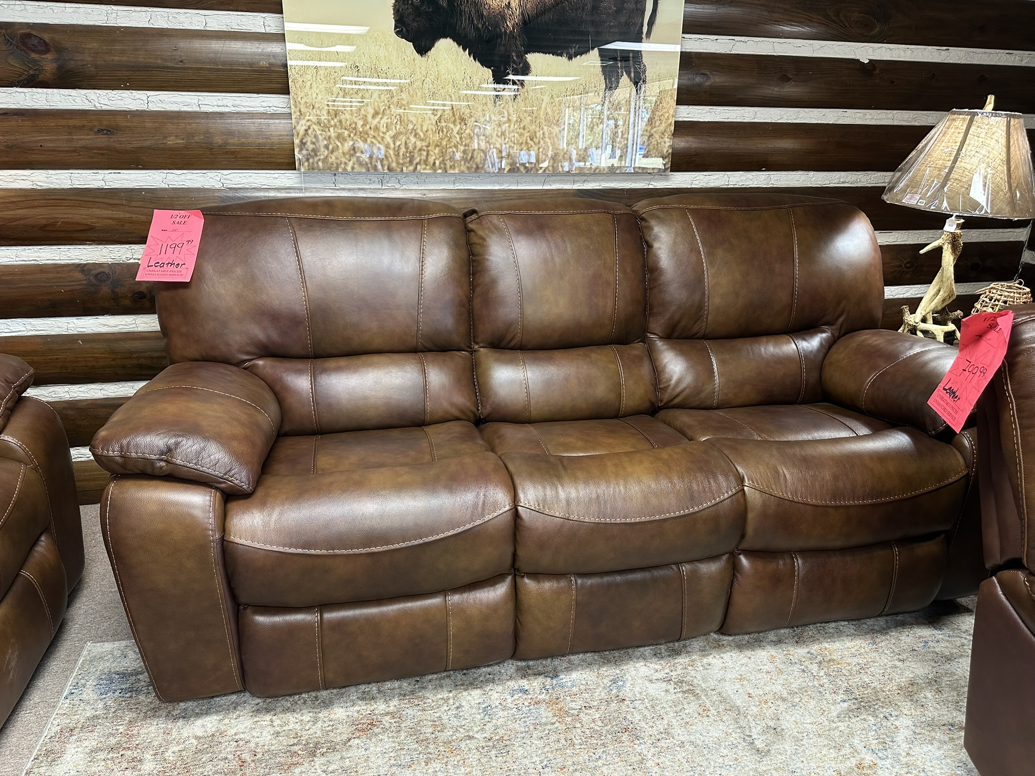 8625 Leather Reclining Sofa 2041