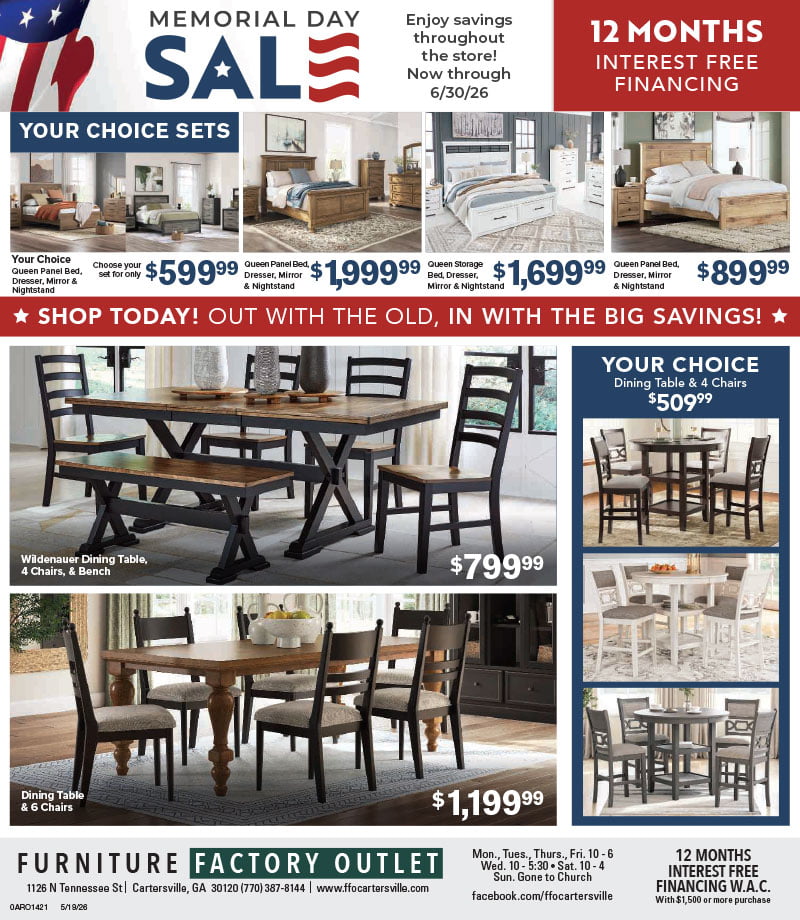 Memorial Day Sale - Click Above to View Full Sized Ad