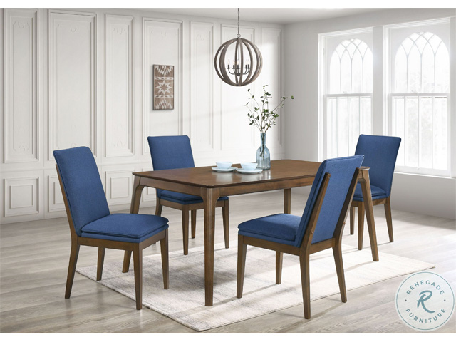 Maggie Blue 5 Pc Wood Table 4 side Chairs image 1