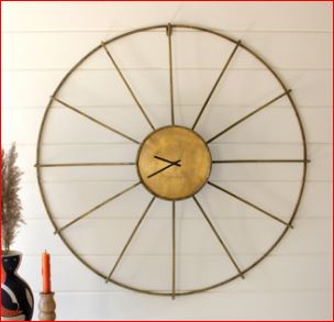 Clock Round Welded Antique Brass image 1