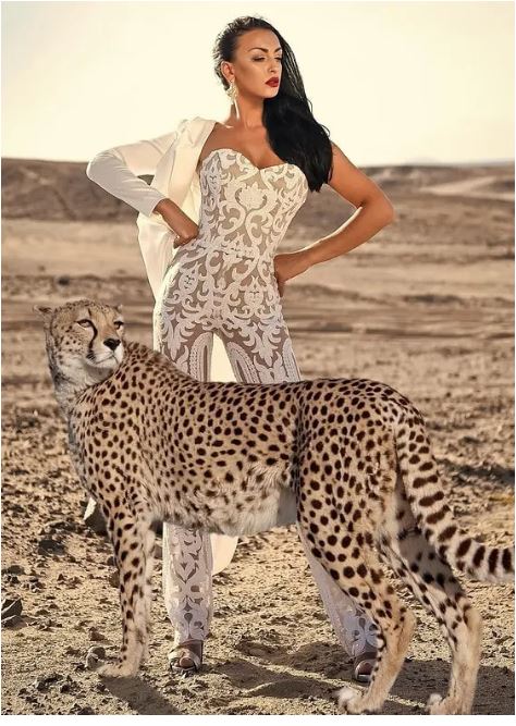 Glass Wall Decor 40x60 Cheetah Girl image 1