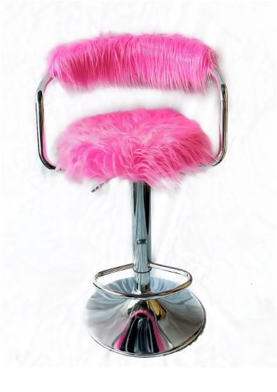 Pink Hydraulic Bar Stool image 1
