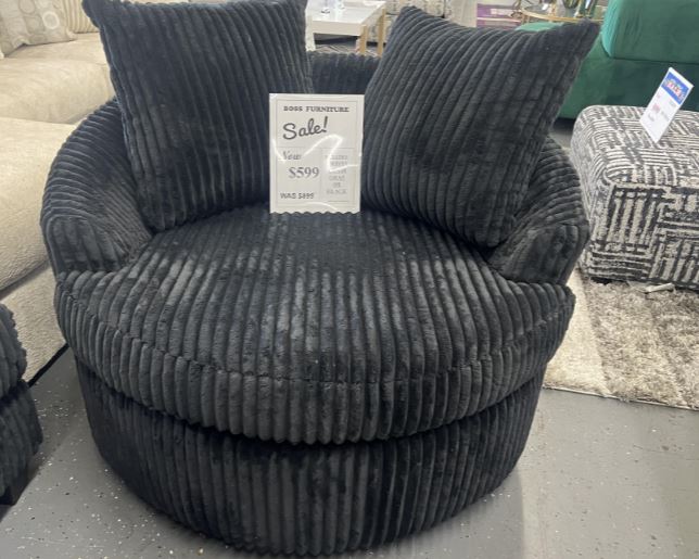 Mega Black Swivel Chair image 1