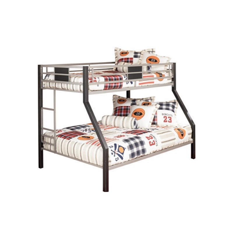 Twin/Full Bunkbed Metal Square Post Black/Nickel