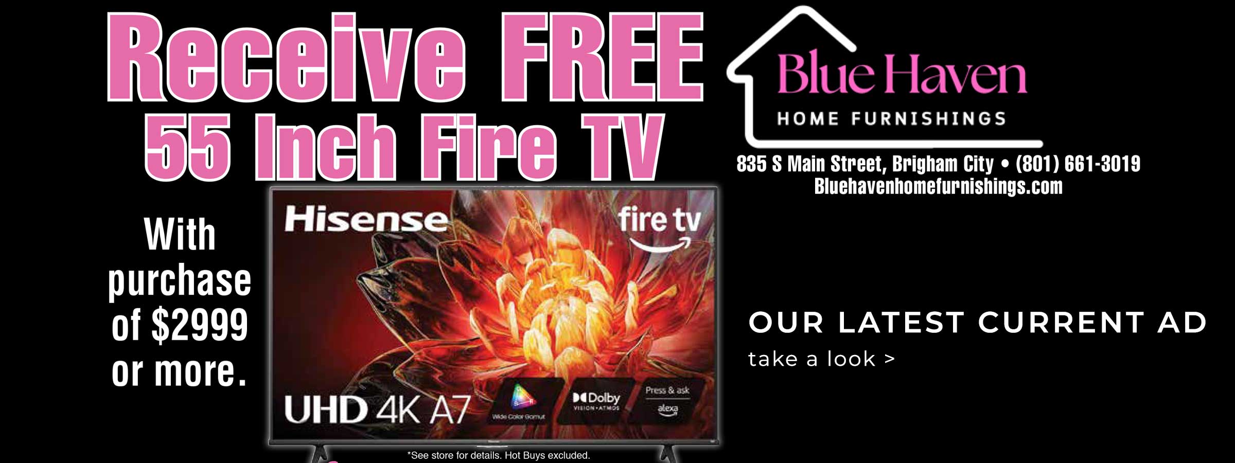 Free 55in TV with Purchase of $2999 or More - View Current Ad