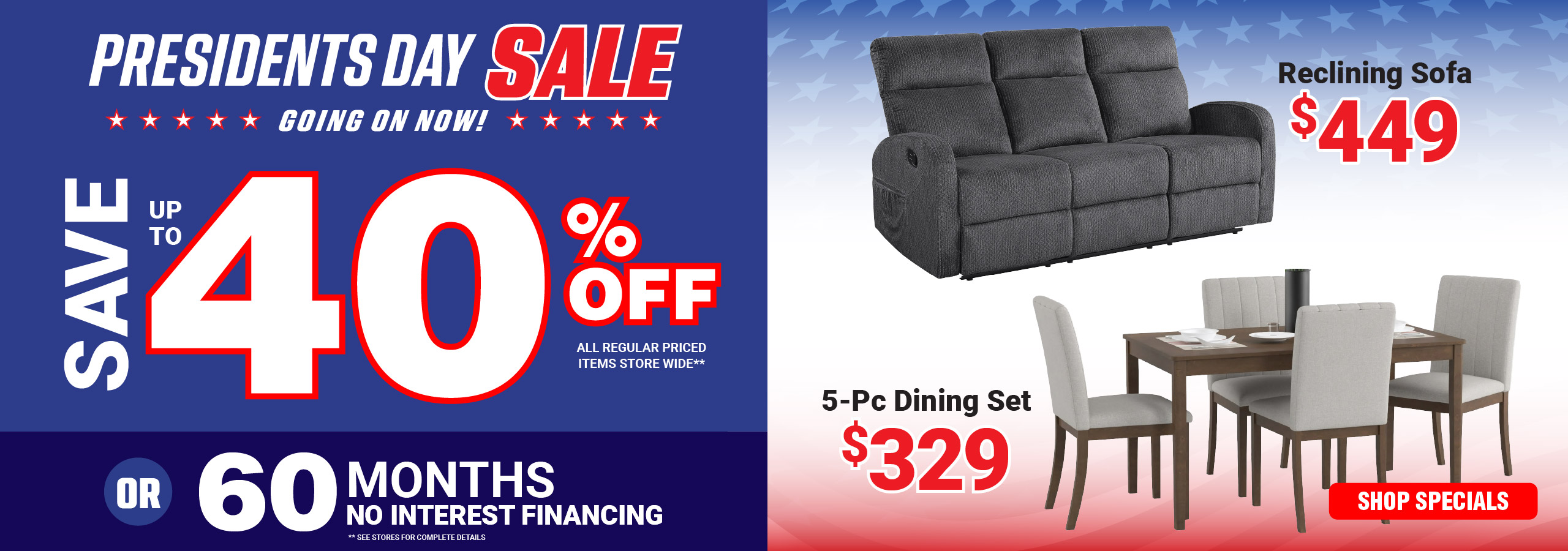 Presidents' Day Sale