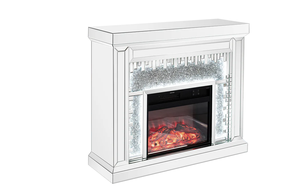 Cosmo Crushed Diamonds LED Mirrored Fireplace