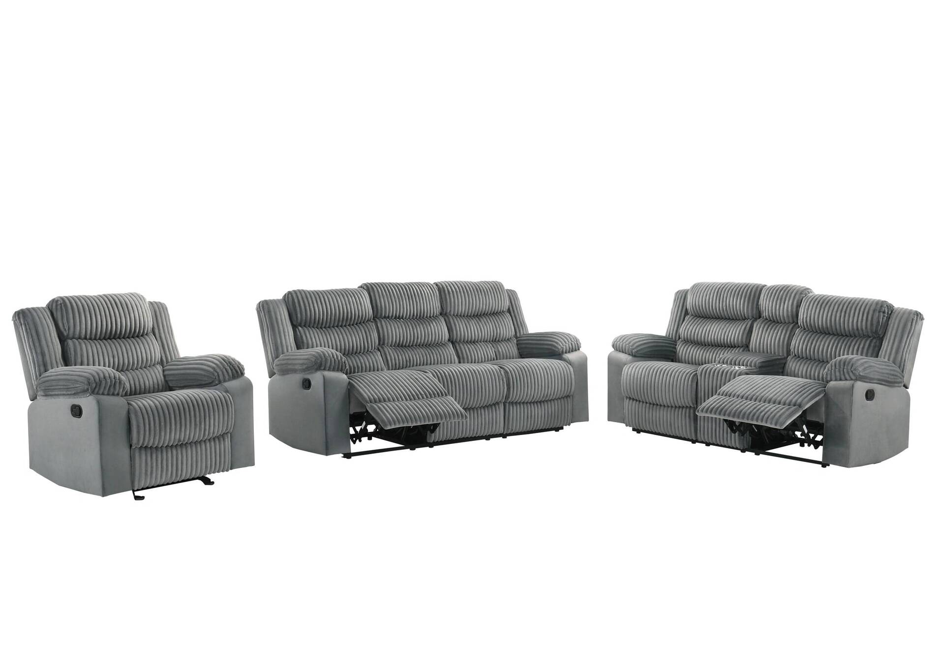 Max Reclining Sofa & Loveseat (Gray) image 1
