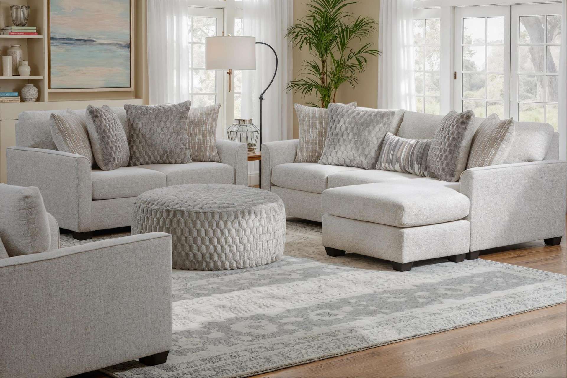 5960 Irving Cream ottoman image 1