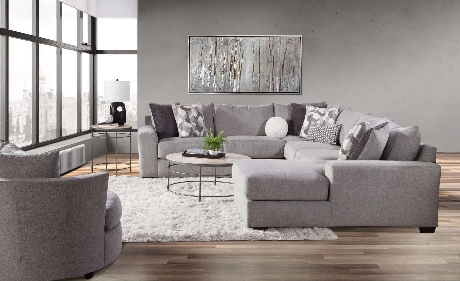 2235 Apollo Gray ottoman image 1