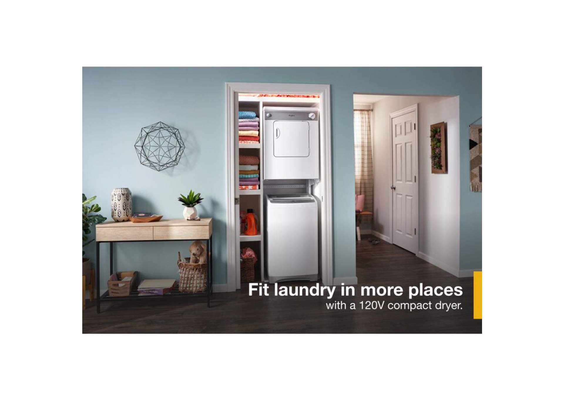 3.4 cu. ft. Compact Front Load Dryer with Flexible Installation
