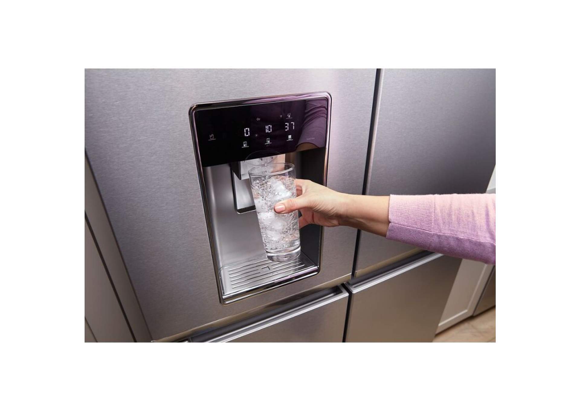 36-Inch Counter Depth 4 Door Refrigerator with Ice Maker in Door
