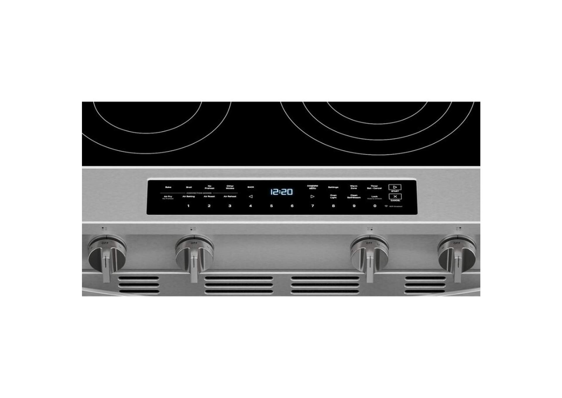 30-inch Smart Slide in Electric Range with Air Cooking WiFi Self Clean + Steam