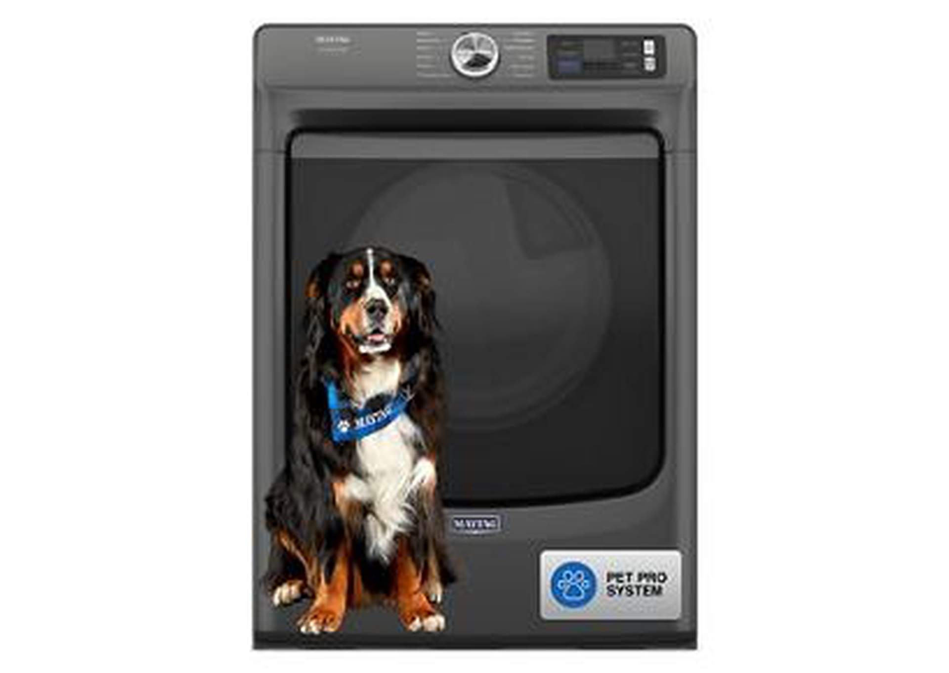 Maytag - Smart Pet Pro Front Load Electric Dryer - 7.4 CU. FT. - Volcano Black