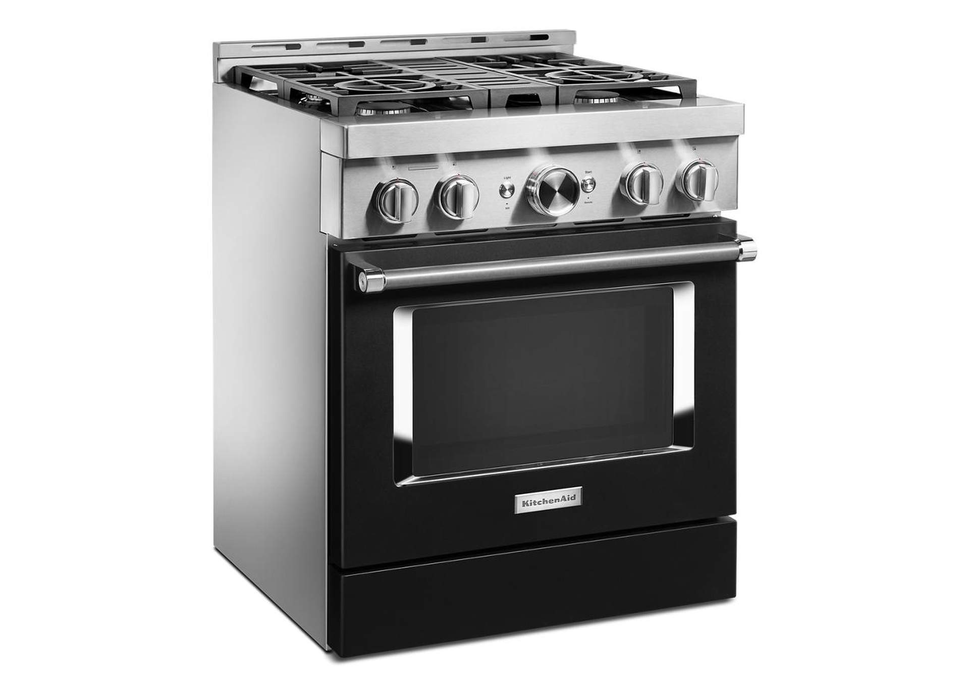 KitchenAid® 30'' Smart Commercial-Style Gas Range with 4 Burners - Imperial Black
