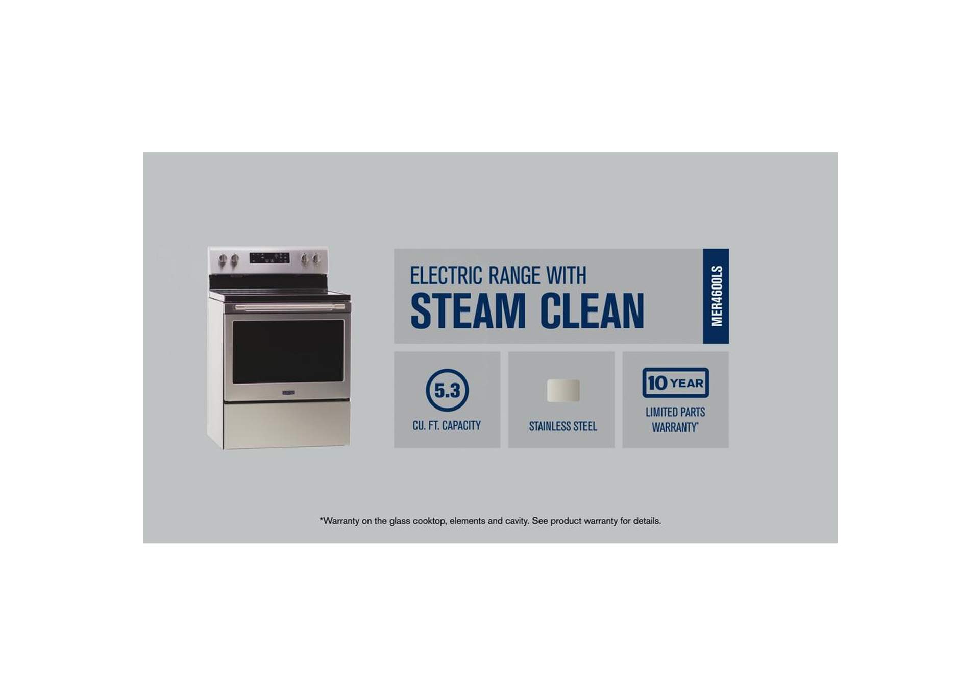 Maytag - Electric Range with Steam Clean - 5.3 cu. ft. - Stainless Steel