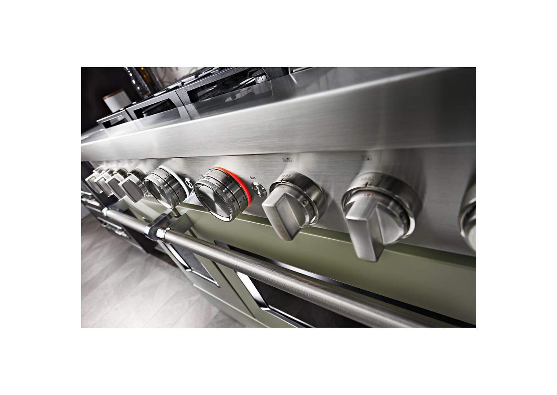 KitchenAid® 48'' Smart Commercial-Style Gas Range with Griddle - Avocado Cream