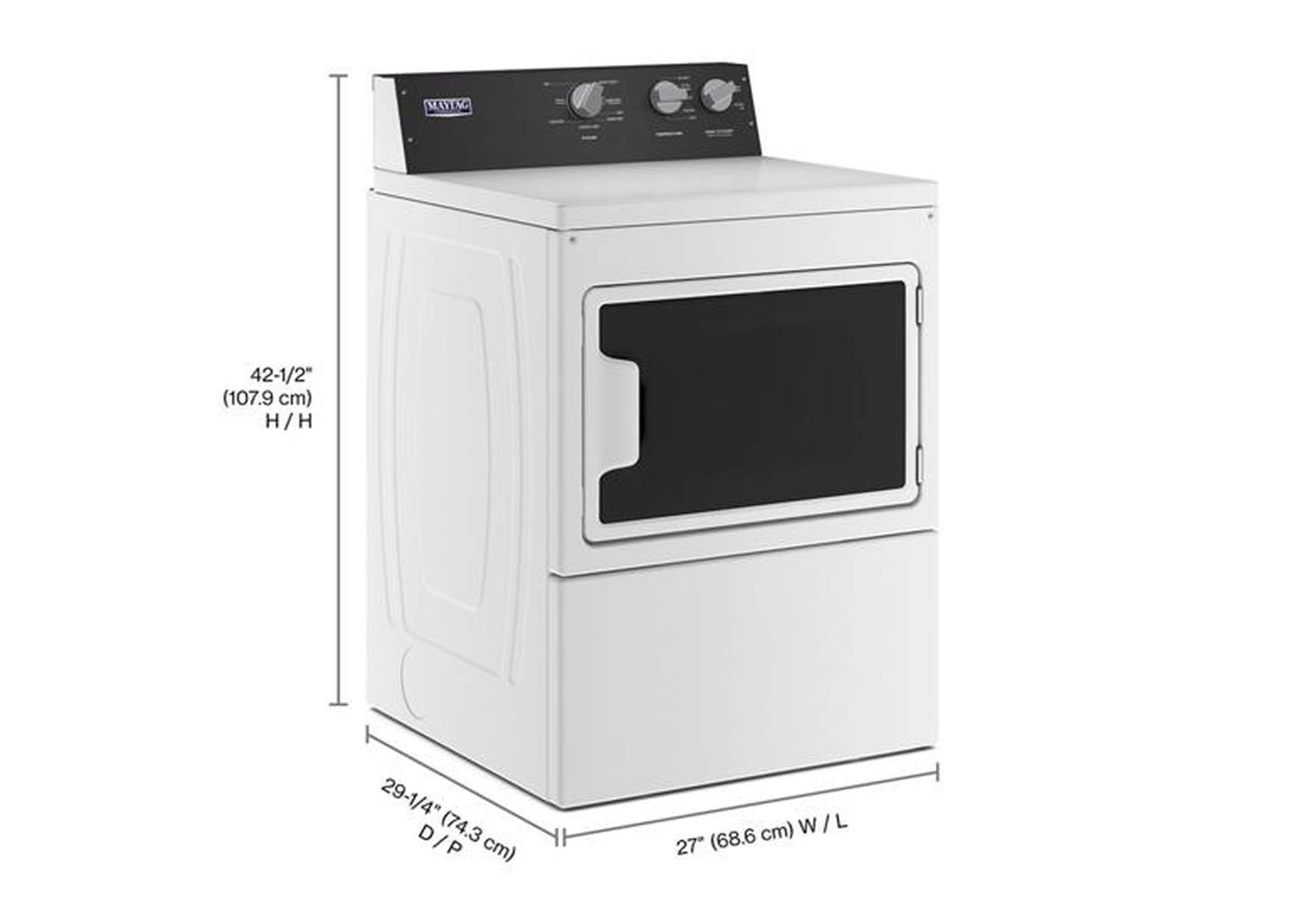 Maytag - Commercial-Grade Residential Electric Dryer - 7.4 cu. ft. - White