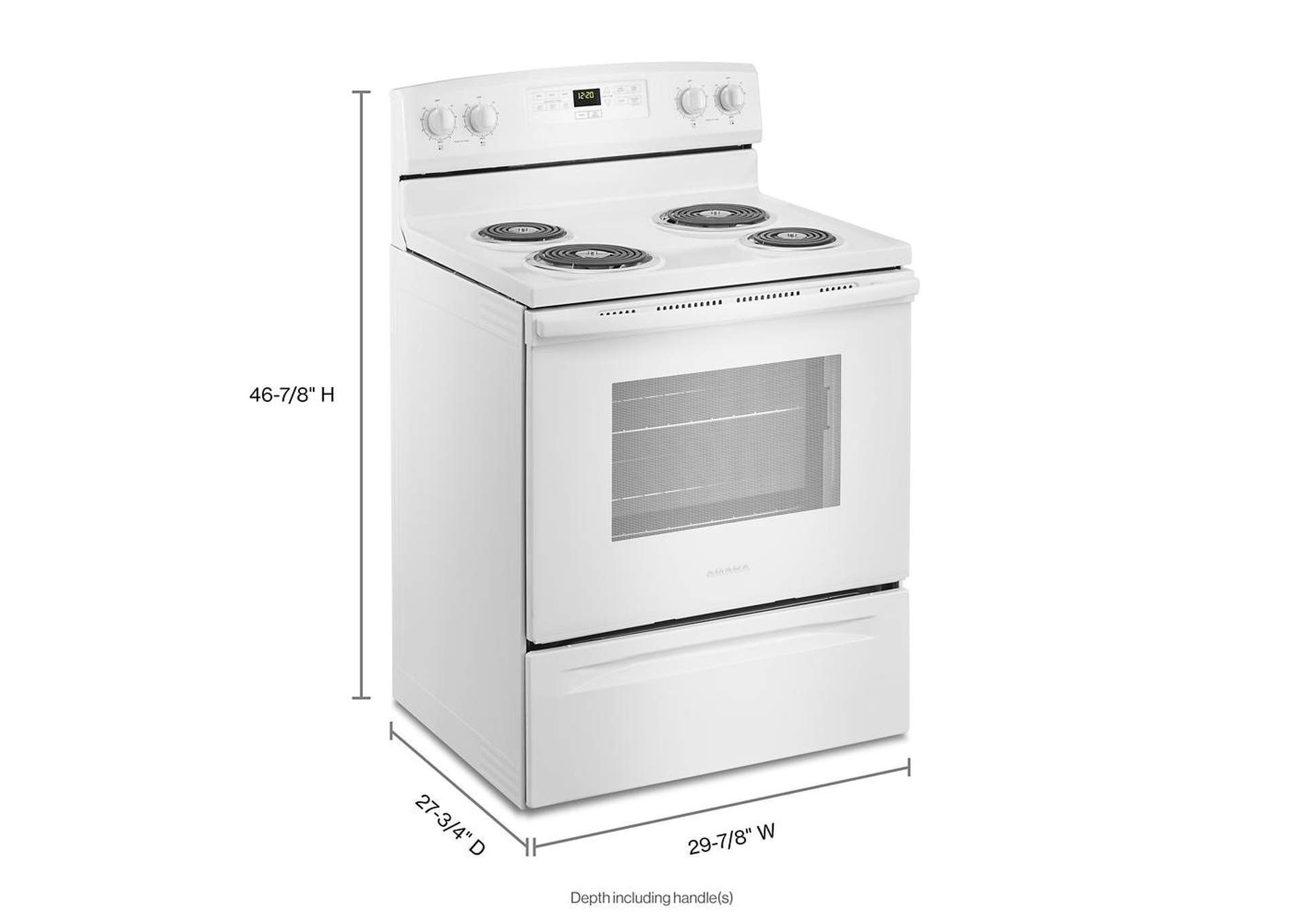 30-inch Amana® Electric Range with Bake Assist Temps - White