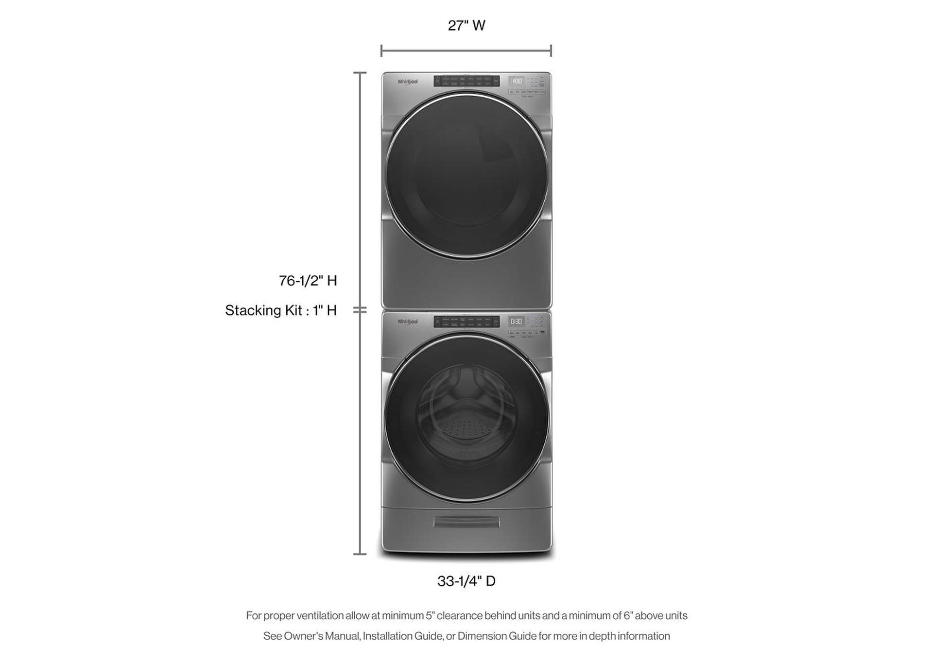 Whirlpool - 5.0 Cu. Ft. Front Load Washer with Quick Wash Cycle - Chrome Shadow
